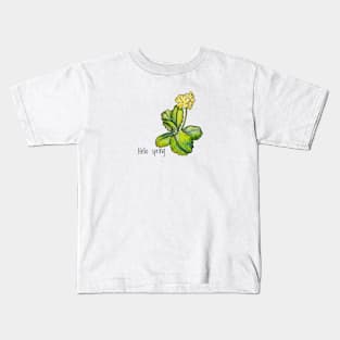 Hello spring.  T-shirt with primrose Kids T-Shirt